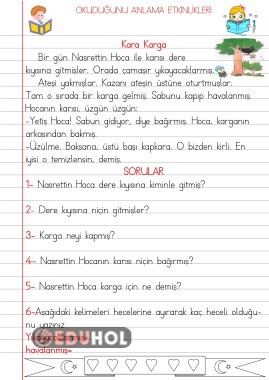 Okuduğunu Anlama Etkinlikleri(... · Eduhol - Etkinlik İndir Oyun Oyna ...