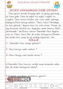 Okuduğunu Anlama Etkinlikleri(... · Eduhol - Etkinlik İndir Oyun Oyna ...