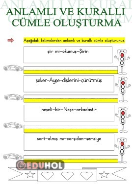 Ş SESİ ANLAMLI VE KURALLI CÜMLE OLUŞTURMA