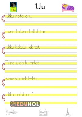 U SESİ ÇALIŞMASI  (CÜMLE)