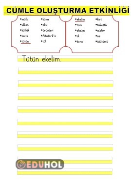 Ü SESİ CÜMLE OLUŞTURMA