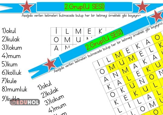 U SESİ KARE BULMACA