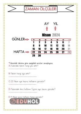 ZAMAN ÖLÇÜLERİ 2(Zaman Ölçü Birimleri Arasındaki İlişki )