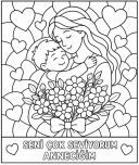 Anneler Günü Vitray Boyama Çalışması-Erkek Çocuk