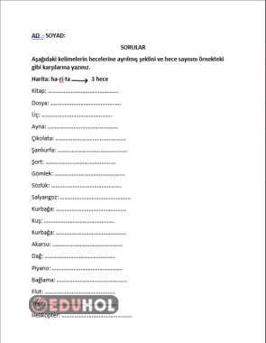 1.SINIF HECE AYIRMA ETKİNLİĞİ