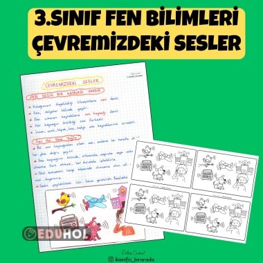 3.SINIF FEN ÇEVREMİZDEKİ SESLER HER SESİN BİR KAYNAĞI VAR DEFTER NOTU