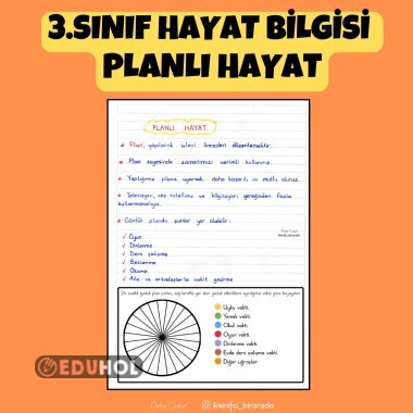 3.SINIF HAYAT BİLGİSİ PLANLI HAYAT DEFTER NOTU
