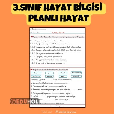 3.SINIF HAYAT BİLGİSİ PLANLI HAYAT ETKİNLİKLERİ