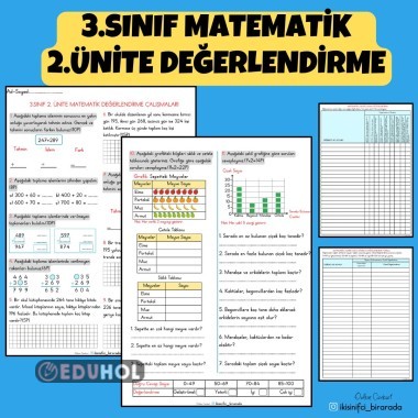 3.SINIF MATEMATİK 2.ÜNİTE DEĞERLENDİRME