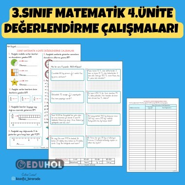 3.SINIF MATEMATİK 4.ÜNİTE DEĞERLENDİRME ÇALIŞMALARI