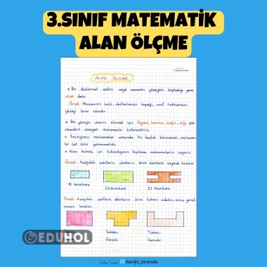 3.SINIF MATEMATİK ALAN ÖLÇME DEFTER NOTU