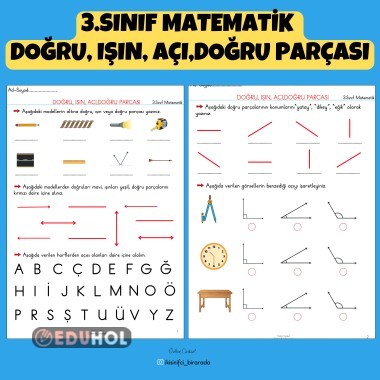 3.SINIF MATEMATİK  DOĞRU, IŞIN, AÇI,DOĞRU PARÇASI ETKİNLİKLERİ