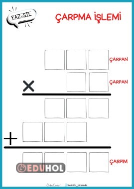 3.SINIF YAZ SİL ÇARPMA ŞABLONU