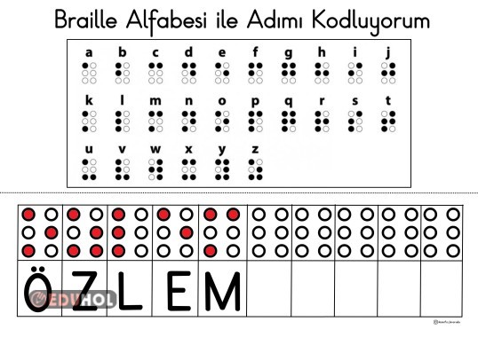 Braille Alfabesi Le Ad M Kod Eduhol Etkinlik Ndir Oyun Oyna