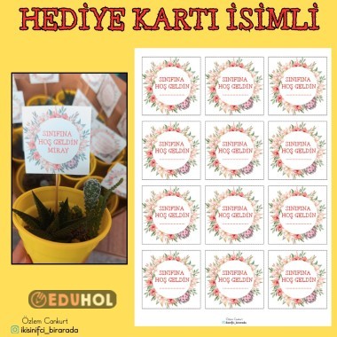 SINIFINA HOŞ GELDİN HEDİYE KARTI İSİMLİ