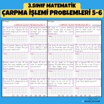3.SINIF ÇARPMA İŞLEMİ PROBLEMLERİ 5-6