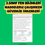 3.SINIF FEN BİLİMLERİ MADDELERLE ÇALIŞIRKEN GÜVENLİK ÖNLEMLERİ ETKİNLİKLERİ