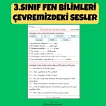 3.SINIF FEN HER SESİN BİR KAYNAĞI VARDIR ETKİNLİĞİ