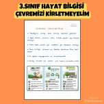3.SINIF HAYAT BİLGİSİ  ÇEVREMİZİ KİRLETMEYELİM DEFTER NOTU