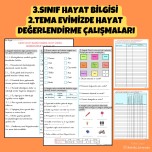 3.SINIF HAYAT BİLGİSİ EVİMİZDE HAYAT 2.TEMA DEĞERLENDİRME