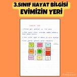 3.SINIF HAYAT BİLGİSİ  EVİMİZİN YERİ DEFTER NOTU