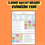 3.SINIF HAYAT BİLGİSİ  EVİMİZİN YERİ ETKİNLİK