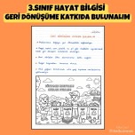 3.SINIF HAYAT BİLGİSİ  GERİ DÖNÜŞÜME KATKIDA BULUNALIM DEFTER NOTU