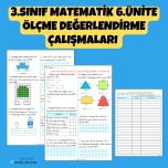 3.SINIF MATEMATİK 6.ÜNİTE ÖLÇME DEĞERLENDİRME ÇALIŞMALARI
