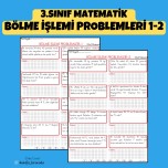 3.SINIF MATEMATİK BÖLME İŞLEMİ PROBLEMLERİ 1-2