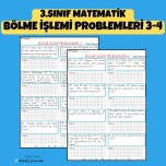 3.SINIF MATEMATİK BÖLME İŞLEMİ PROBLEMLERİ 3-4