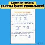 3.SINIF MATEMATİK ÇARPMA İŞLEMİ PROBLEMLERİ DEFTER NOTU