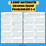 3.SINIF MATEMATİK ÇIKARMA İŞLEMİ PROBLEMLERİ 5-6