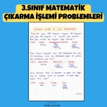 3.SINIF MATEMATİK ÇIKARMA İŞLEMİ PROBLEMLERİ DEFTER NOTU