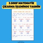 3.SINIF MATEMATİK ÇIKARMA İŞLEMİNDE TAHMİN DEFTER NOTLARI
