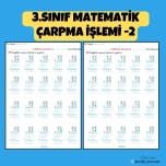 3.SINIF MATEMATİK İKİ BASAMAKLI ÇARPMA İŞLEMİ