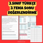 3.SINIF TÜRKÇE 3.ÜNİTE SONU DEĞERLENDİRME ÇALIŞMALARI