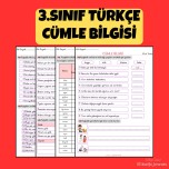 3.SINIF TÜRKÇE CÜMLE BİLGİSİ ETKİNLİKLERİ