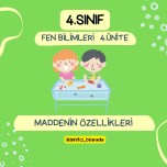 4.Sınıf Fen Bilimleri 4.Ünite Maddenin Özellikleri Değerlendirme Testi