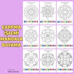 ÇARPMA İŞLEMİ MANDALA BOYAMA(2,3,4,5,6,7,8,9,10)