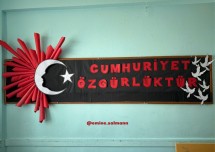 Cumhuriyet Bayramı Panomuz ( Atatürk Silüetli ay ve yıldız şablonu)