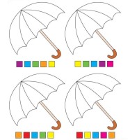 şemsiyeleri verilen renk sırasına göre boyama