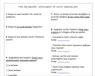 fen bilimleri dünyamız ve duyu organlarımız