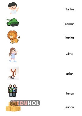 Resimlerle okuyorum okuma eşleme