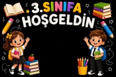 3.sınıf için okula hoşgeldindijital pano