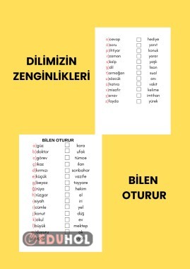 Dilimizin Zenginlikleri Bilen Oturur Etkinliği