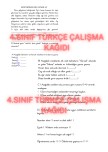 4.SINIF TÜRKÇE ÇALIŞMA KAĞIDI