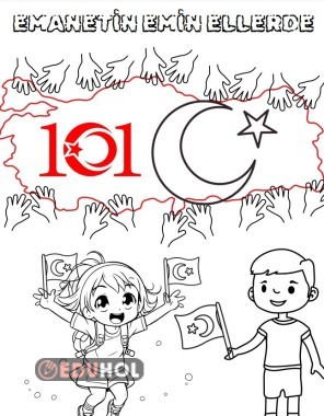 29 Ekim Cumhuriyet Bayramı Emanetin emin ellerde boyama etkinliği