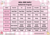 1.sınıf ders programı