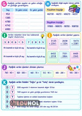MATEMATİK 1.ÜNİTE DEĞERLENDİRME 2.KISIM