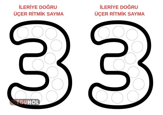 İLERİYE DOĞRU ÜÇER RİTMİK SAYMA